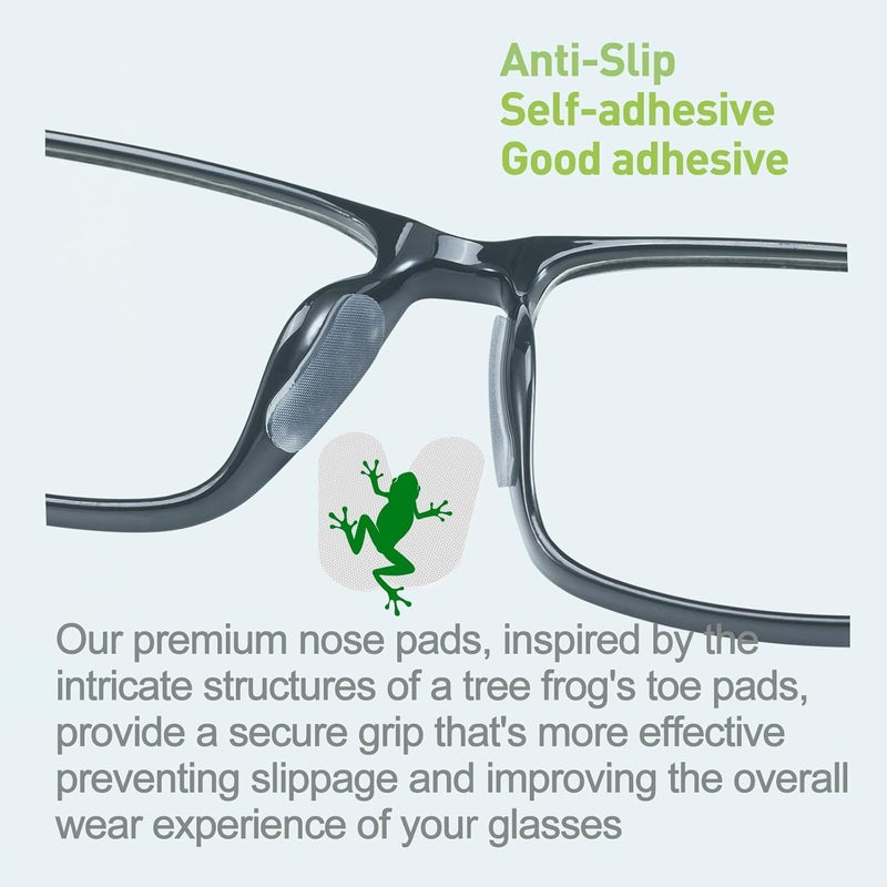 fusanwin Eyeglass Nose Pads 0.6mm Ultra-Thin, Thousands of Frog-Inspired Microstructured Fibers, Anti-Slip Soft Adhesive Glasses Nose Pads, Silicone Nose Pad for Glasses, Sunglasses (5 Clear Pairs) - Image 4